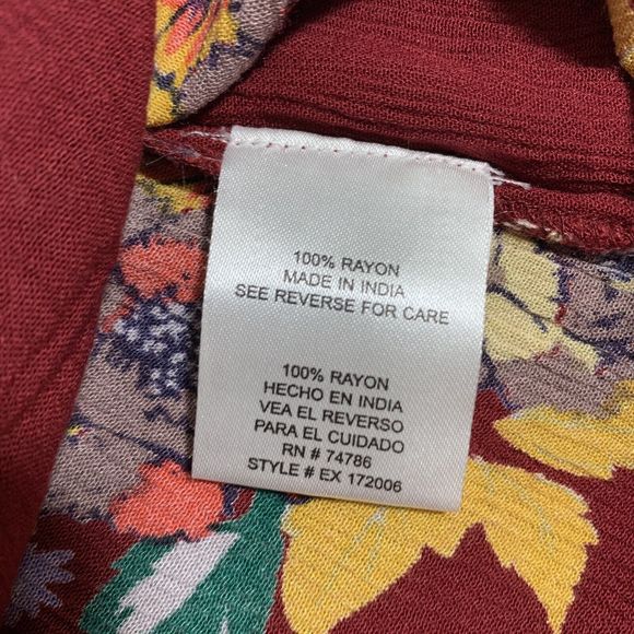 Patreons Of Peace Floral Colorful Crepe Dress Size Large Women’s - Picture 6 of 10